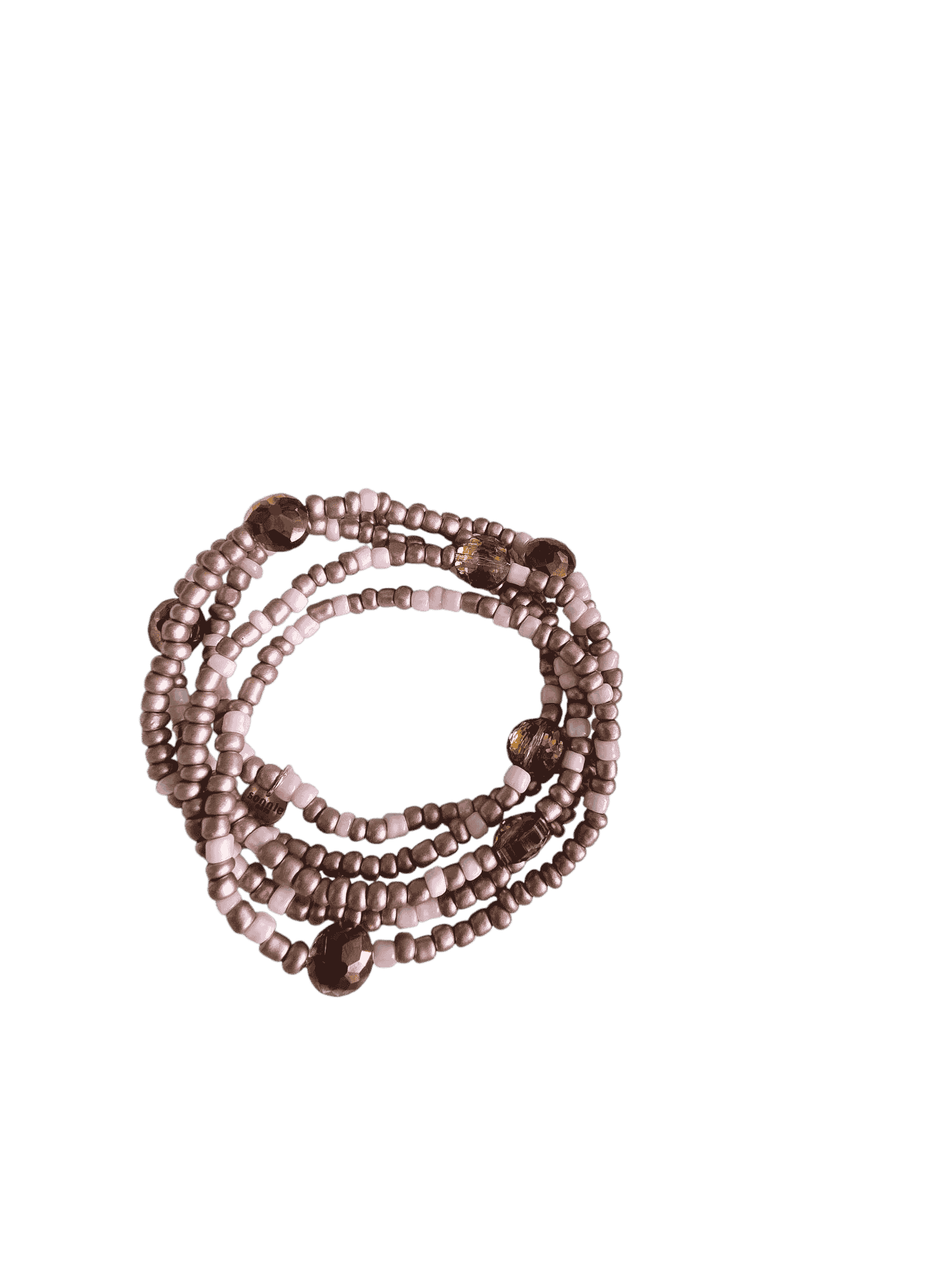 Whisper Pink Glass Seed Stacked Bracelet