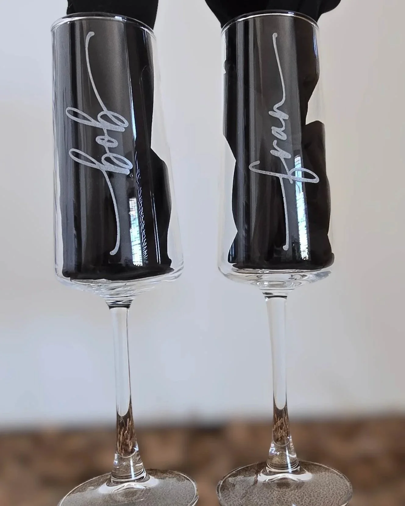 Personalized-etched-flute-glasses