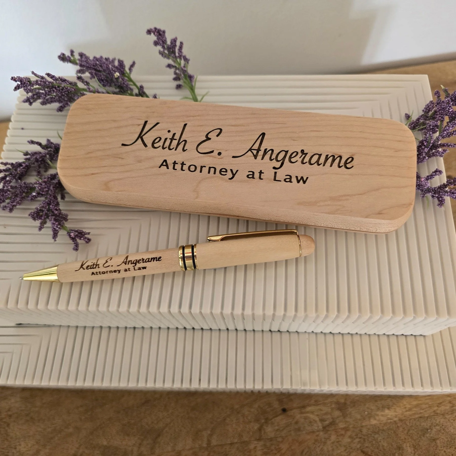 Personalized Engraved Maple Wood Pen Set – Custom Message, Logo, or Handwriting