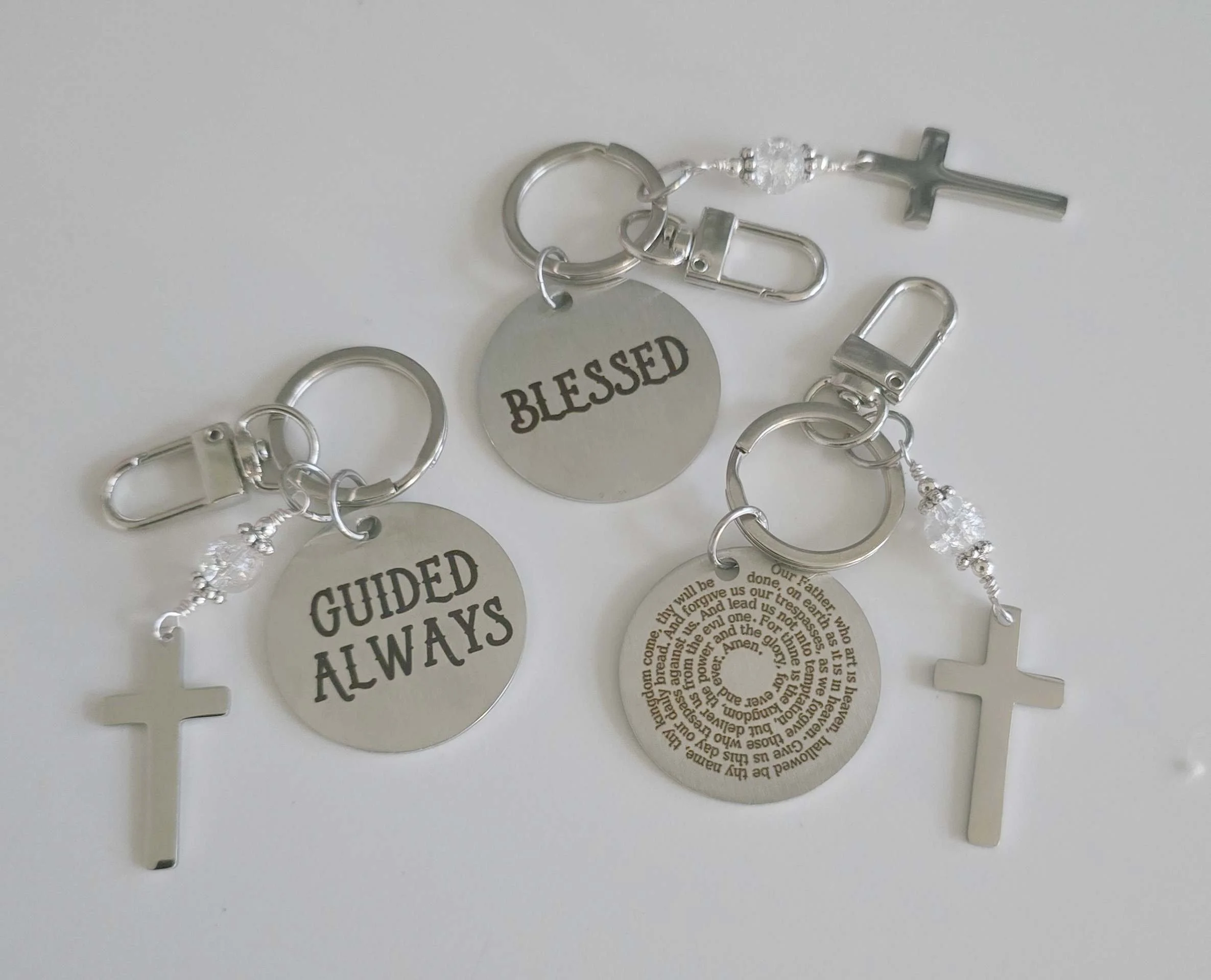 Inspirational Keychain with Our Father Prayer