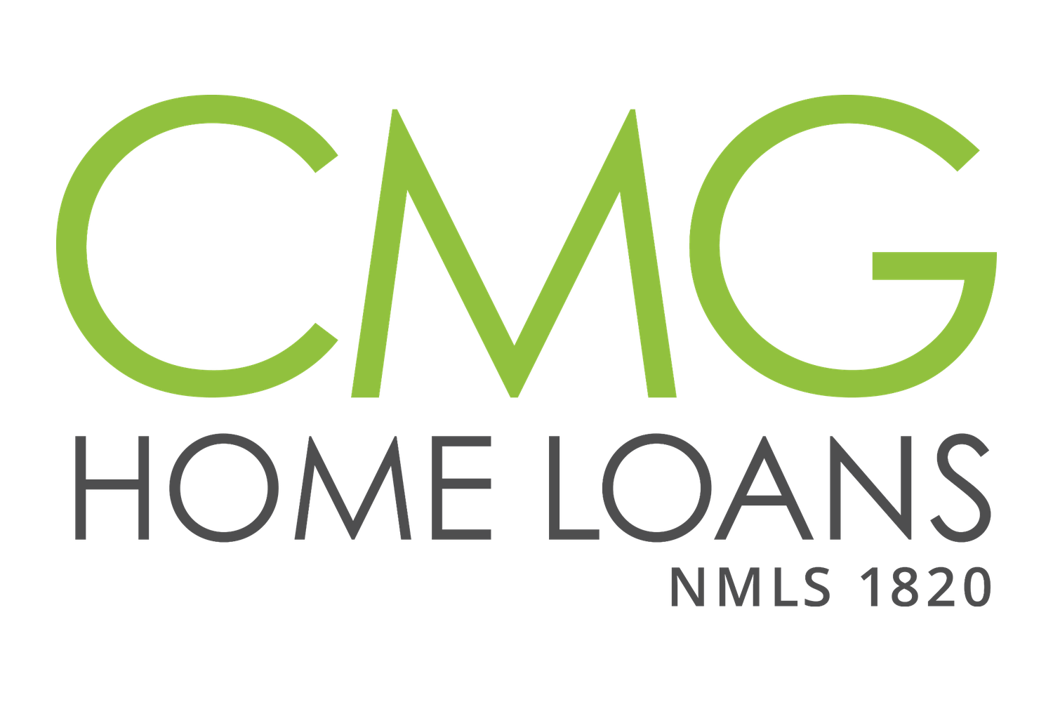 Green and black logo for CMC Homeloans, with the text 'NMLS 1820' underneath.
