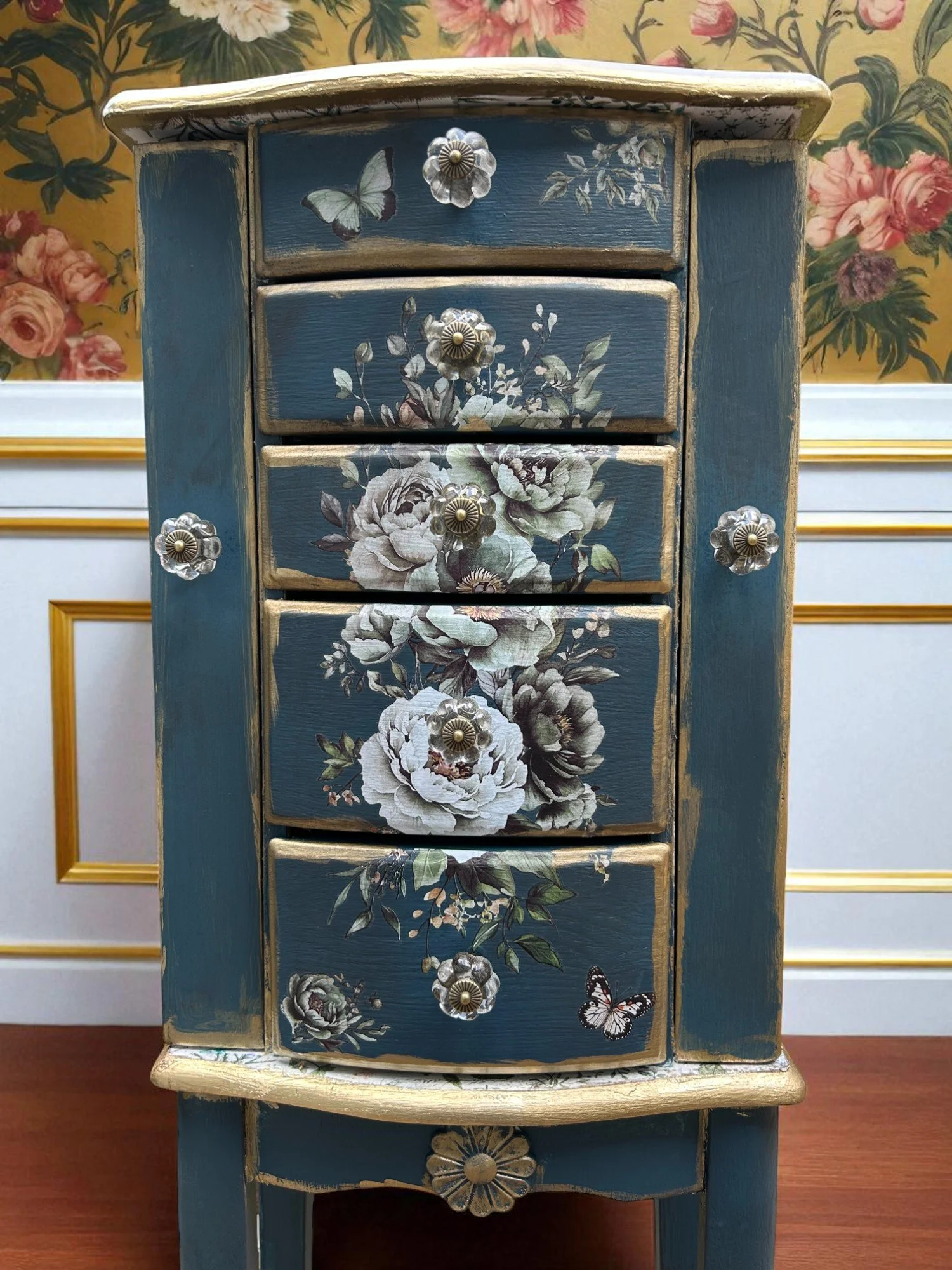 Dark Teal Floral Delight