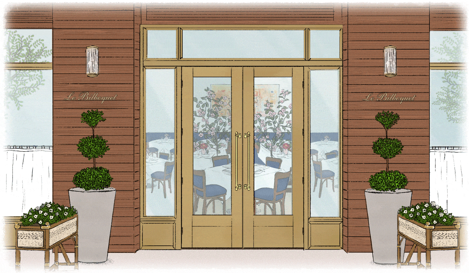 European-style sidewalk café patio at Le Bilboquet Denver