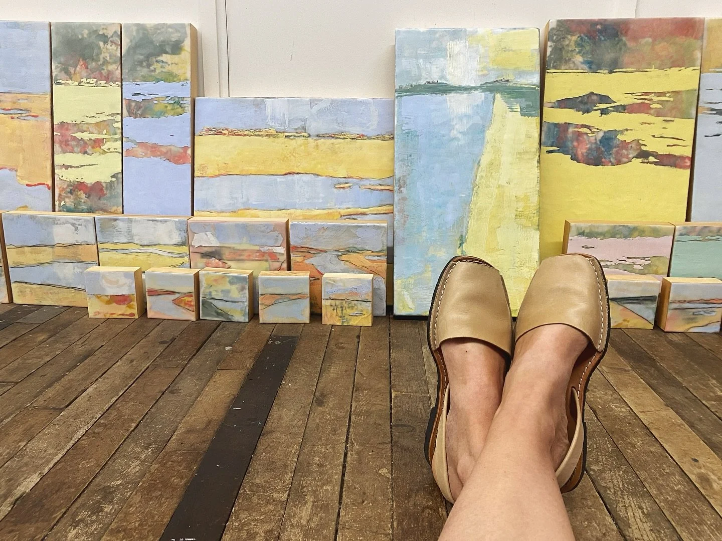 One last moment with my Fen Series before we head up to the @kitteryartassociation to hang my Spotlight Artist show! I&rsquo;m so excited. These paintings will be shown in conjunction with the KAA group show Au Naturel : Still Life and the Nude. All 