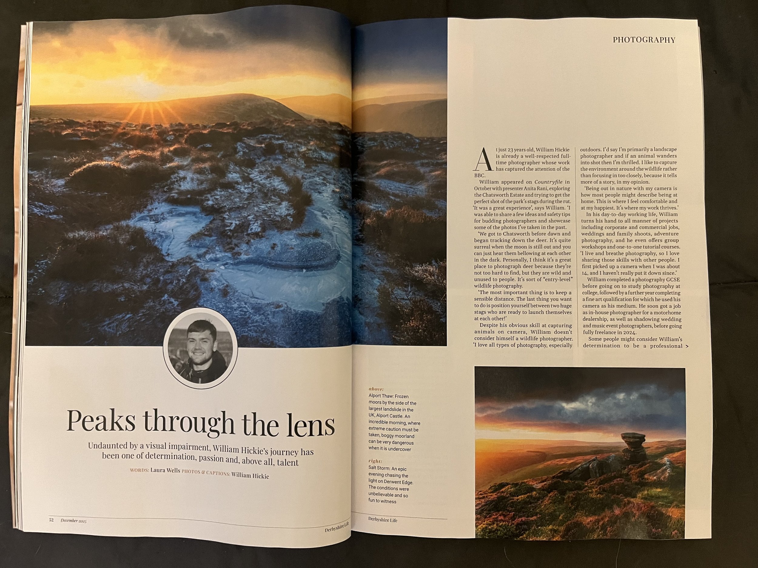 William Hickie Photographer Derbyshire Life magazine feature