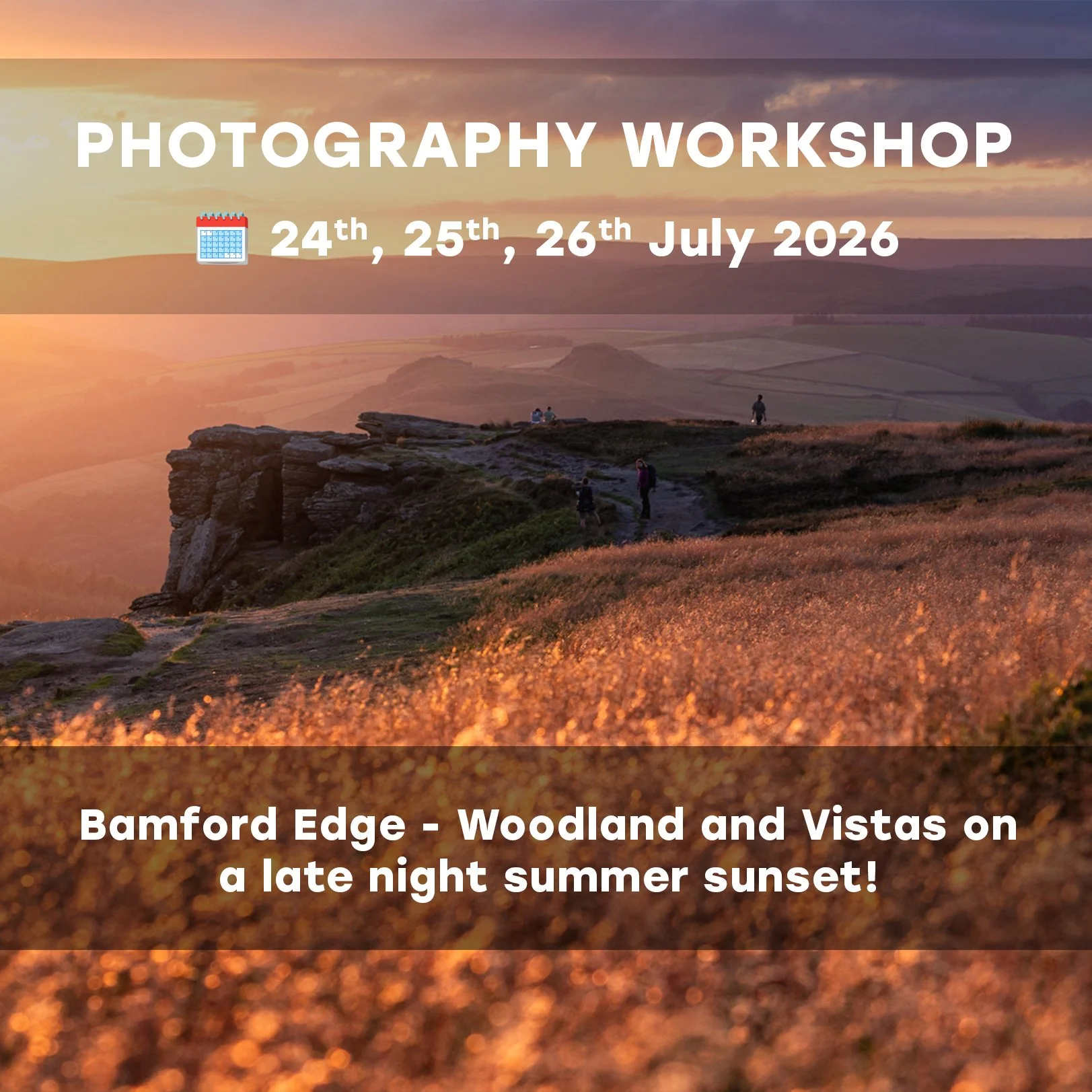 Bamford Edge - Sunset Photography Workshop in the Peak District.