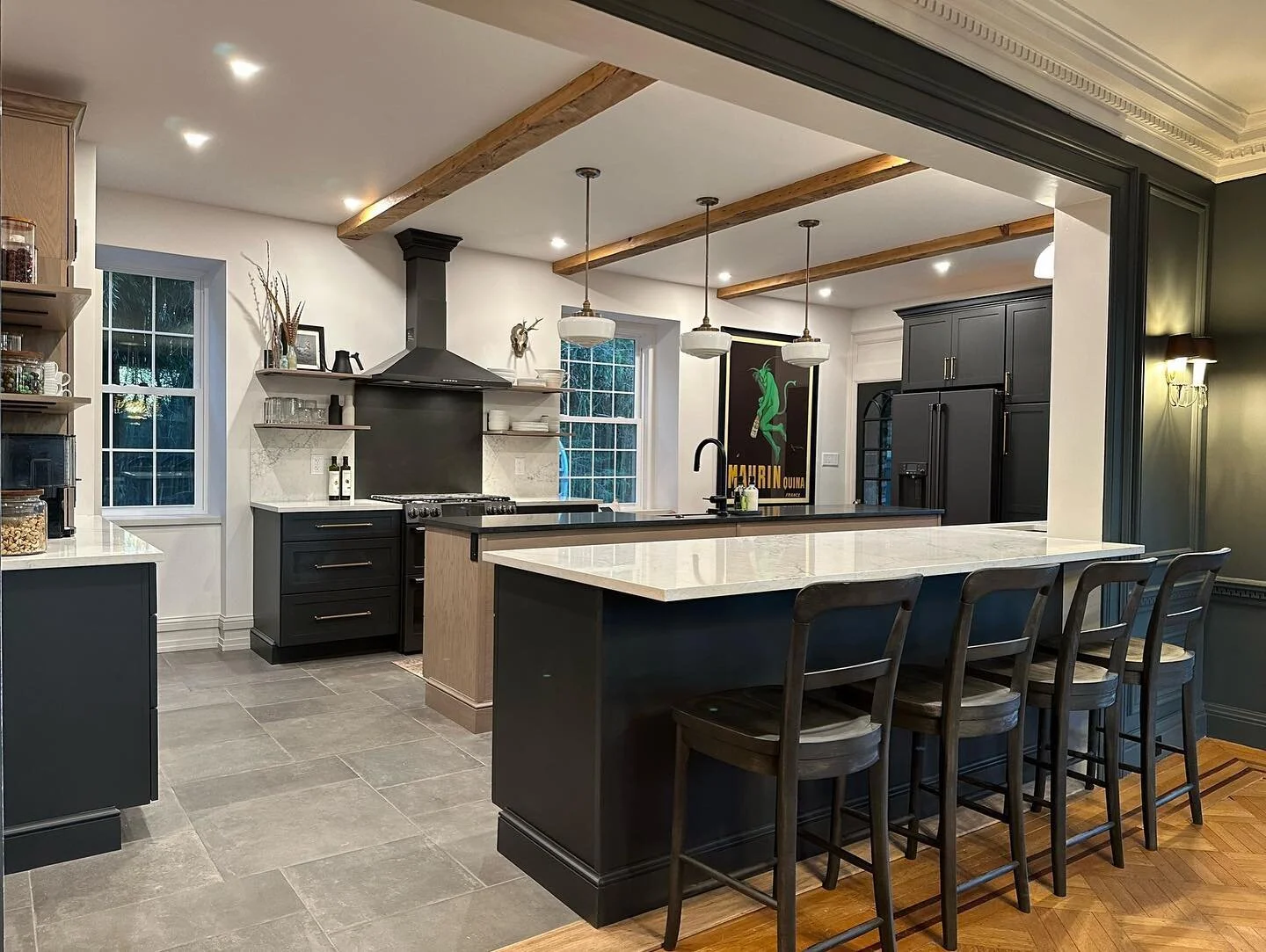 1 year before and after
&hellip;
Today marks one year from the official start of this huge project. We are currently 85-90% complete. 😅

The kitchen.

Aside from the doors and the salvaged beams the kitchen is brand new. What was once a cold, dark, 