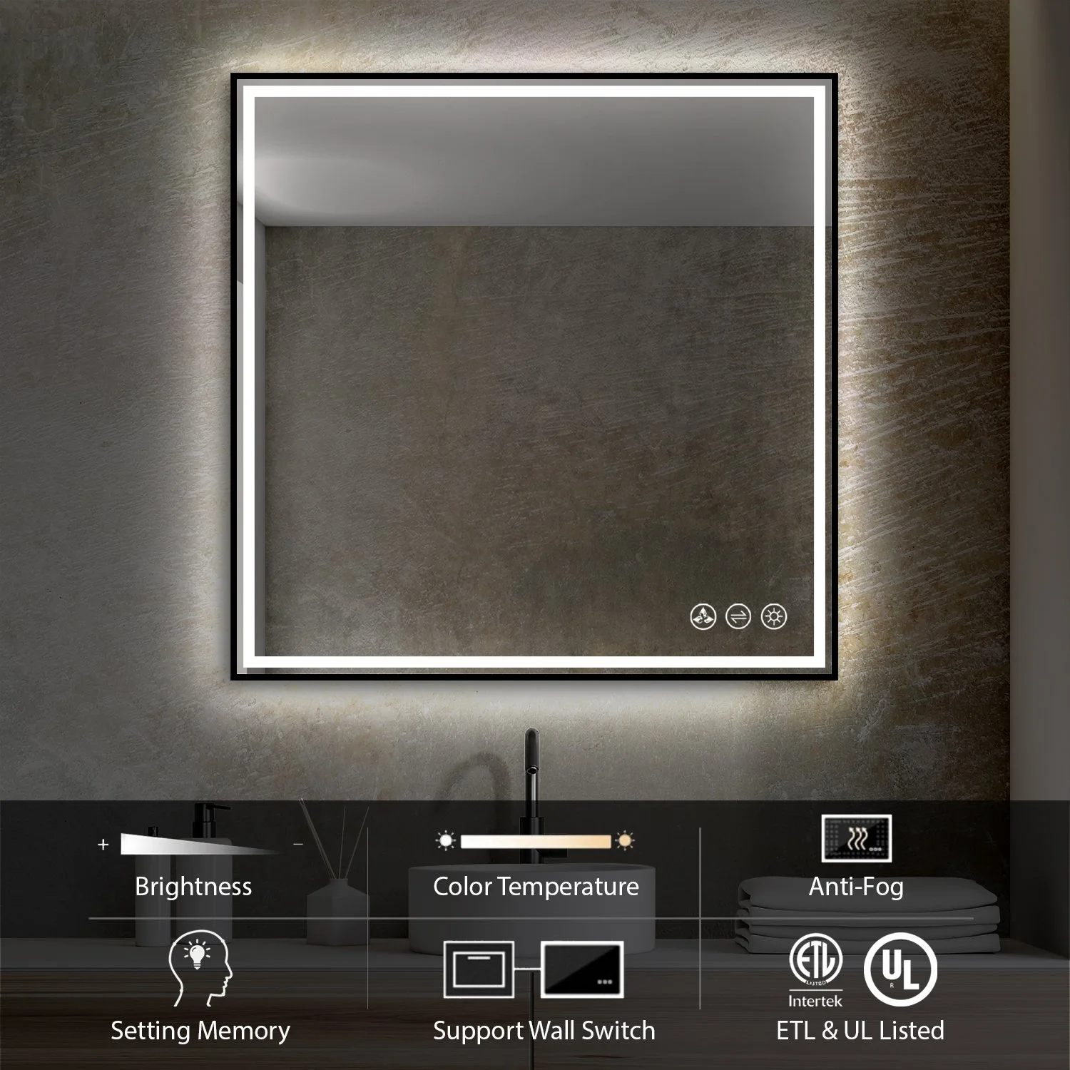 Stellar 36 Inch LED Mirror — Bathroom and Mirror | Axe Home and Design