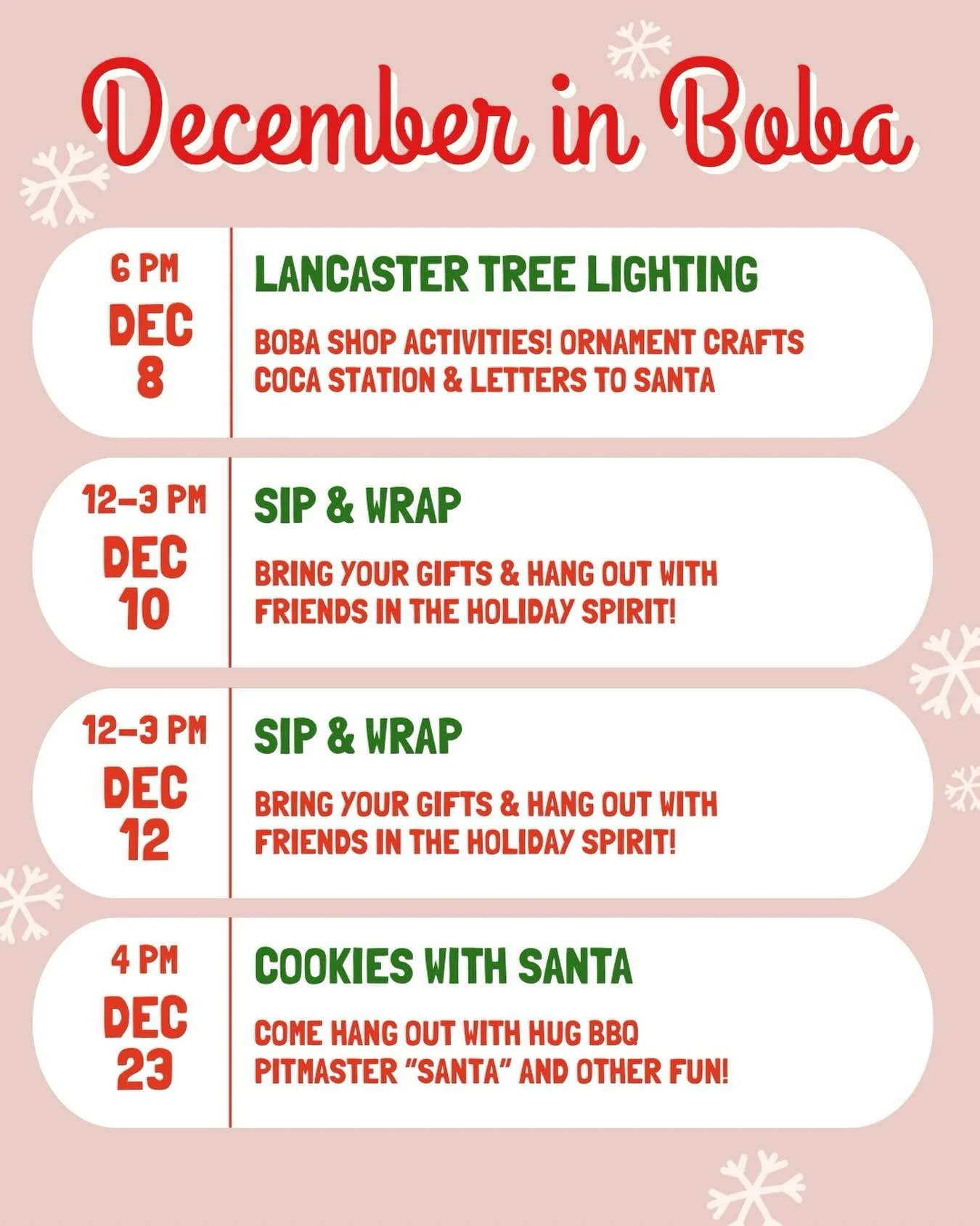 The @boba_licious_140 holiday line up! #lancastertx