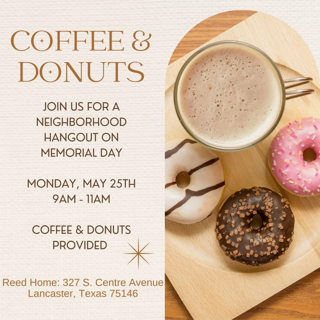 ☕️🍩 Lancaster, come hang with us this Memorial Day!

LANCASTER Join us in the Downtown Lancaster residential block for a relaxed morning of coffee, donuts, conversation, community, chance to meet neighbors, let the kids play, connect with local fami