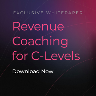 Promotional graphic for whitepaper on revenue coaching for C-level executives, with 'Download Now' text.