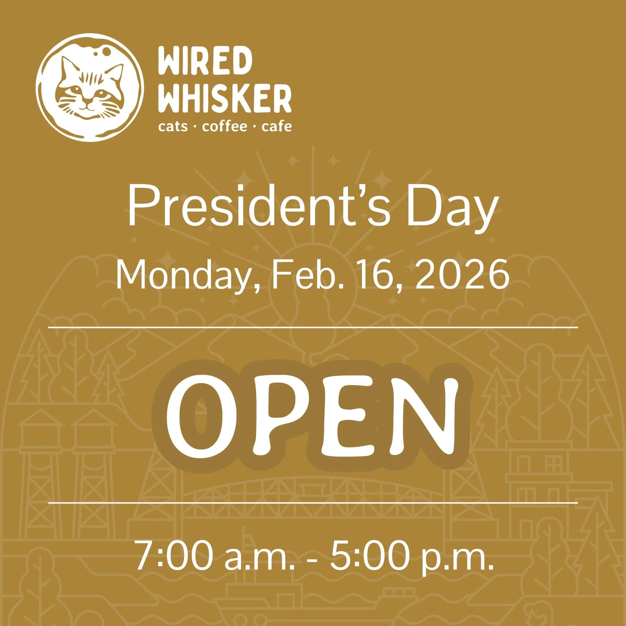 We&rsquo;re open today with regular business hours this Presidents&rsquo; Day ☕🐾

If you&rsquo;re stopping by, here are a few ways to make the day meaningful:
 &bull; Learn about lesser-known leaders who helped shape positive change
 &bull; Support 