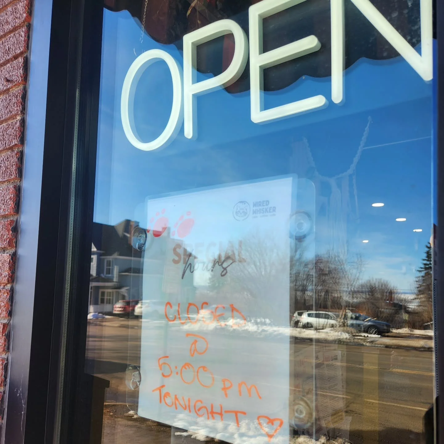 Closing early tonight at 5:00 p.m. for a team outing! We'll be open bright and early tomorrow morning at 7:00 a.m. serving up 'spro! ☕️🐾🐈&zwj;⬛️