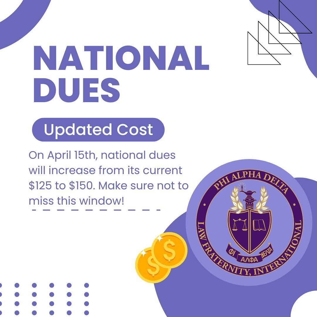 Good afternoon owls, we have a few quick updates! First, national dues for are set rise to $150 beginning on April 15th. If you haven&rsquo;t already, make sure to pay while it is still $125 and secure your savings! Next, with a new treasurer, we hav