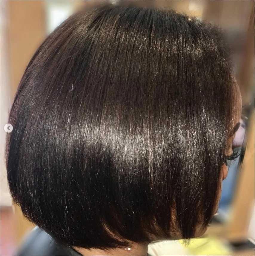 Textured Hair Client After Brazilian Smoothing 