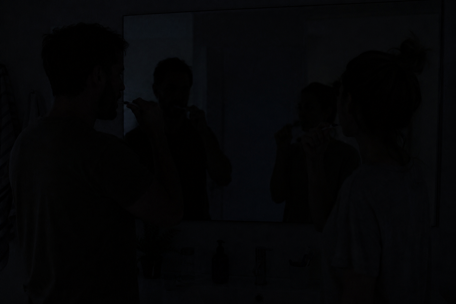 Brushing teeth in the dark