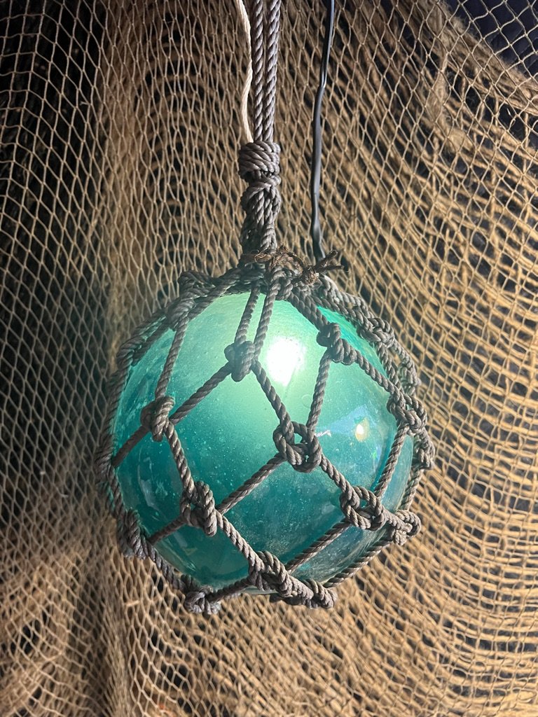 9" Glass Float Aqua