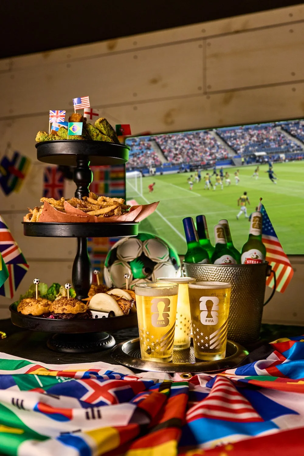 Soccer Watch Party in the Shed ft Matchday Menu Tower and Pitch Side Pail FIFA Special