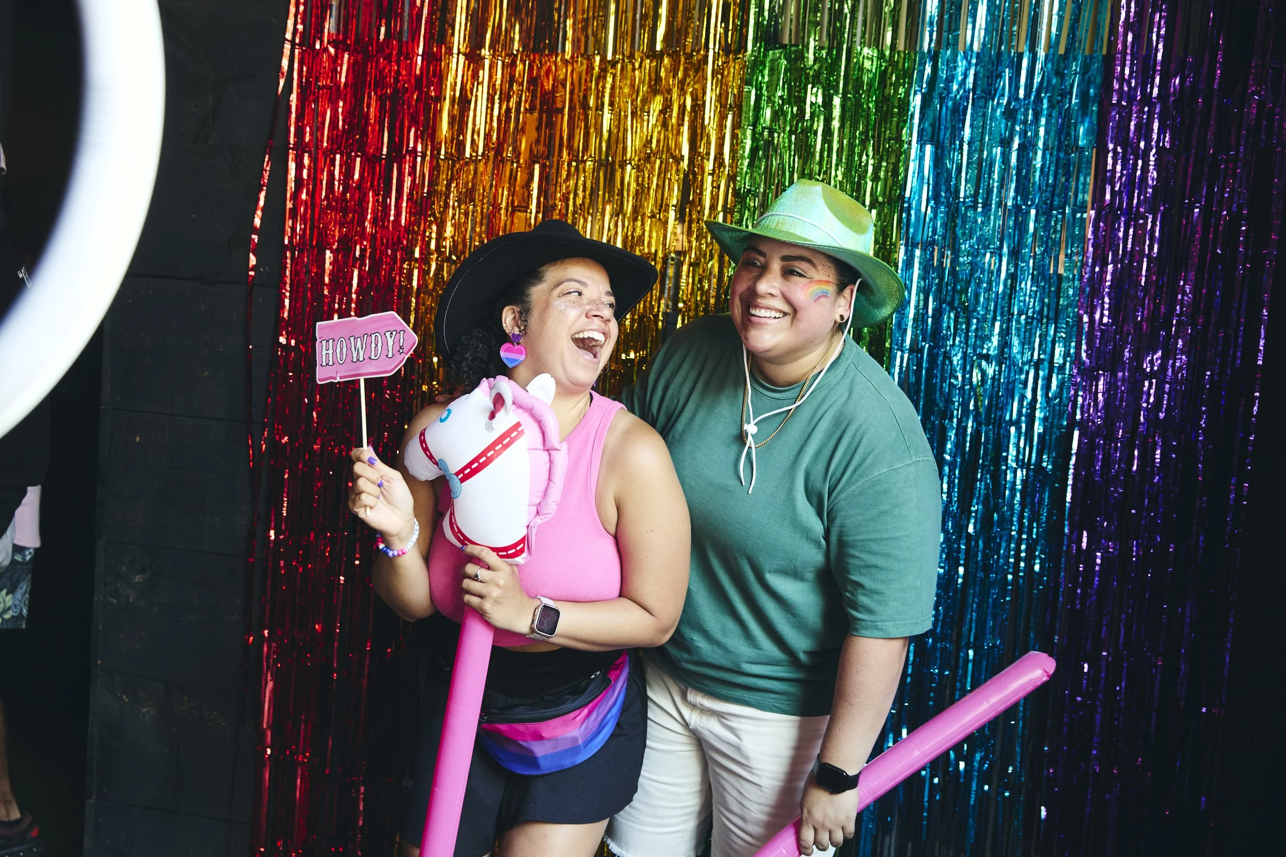BLACKBARN's 2025 Pink Pony Pride Brunch Rainbow Photobooth Setup