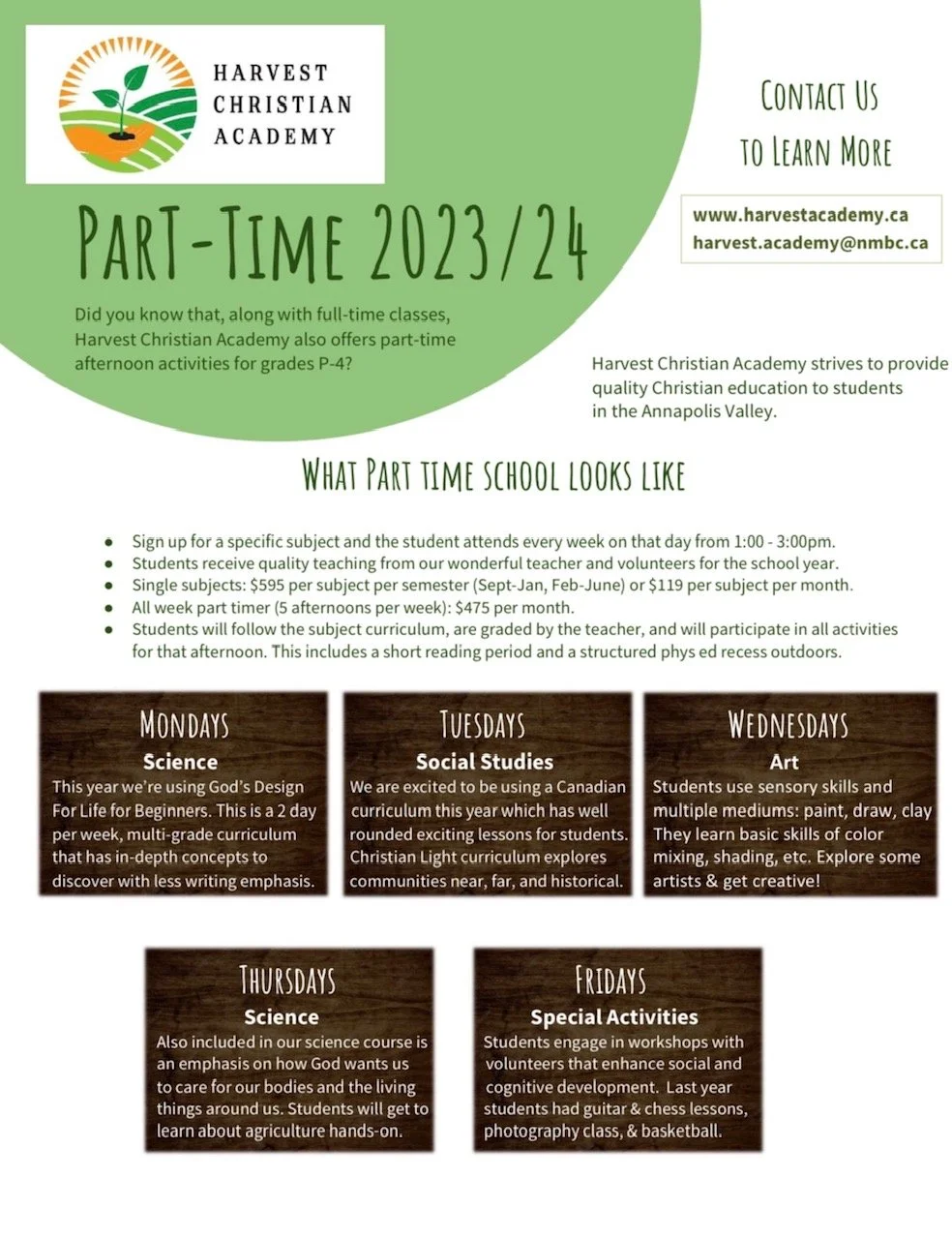 Admissions — Harvest Christian Academy