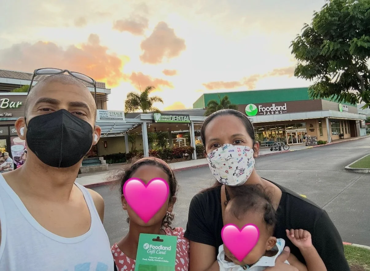 Meet Will and his family! They were the recipients of our @foodlandhi gift card giveaway.

After learning more about this family, our Board nominated them to receive an ʻOhana Fun Day.

They are a local family with two young keiki under 18, and Will 