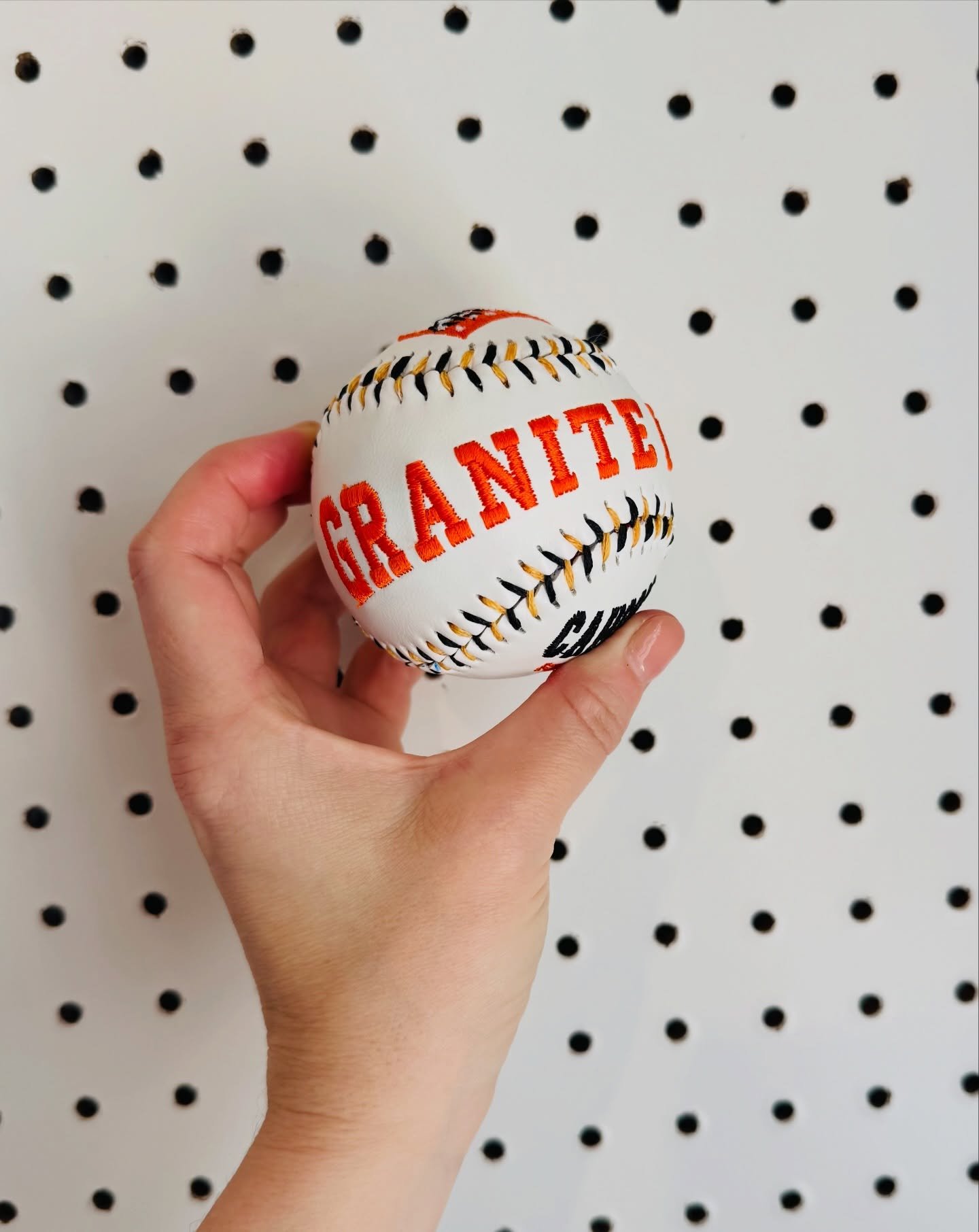 Let&rsquo;s talk embroidered baseballs! 🖤🧡🖤