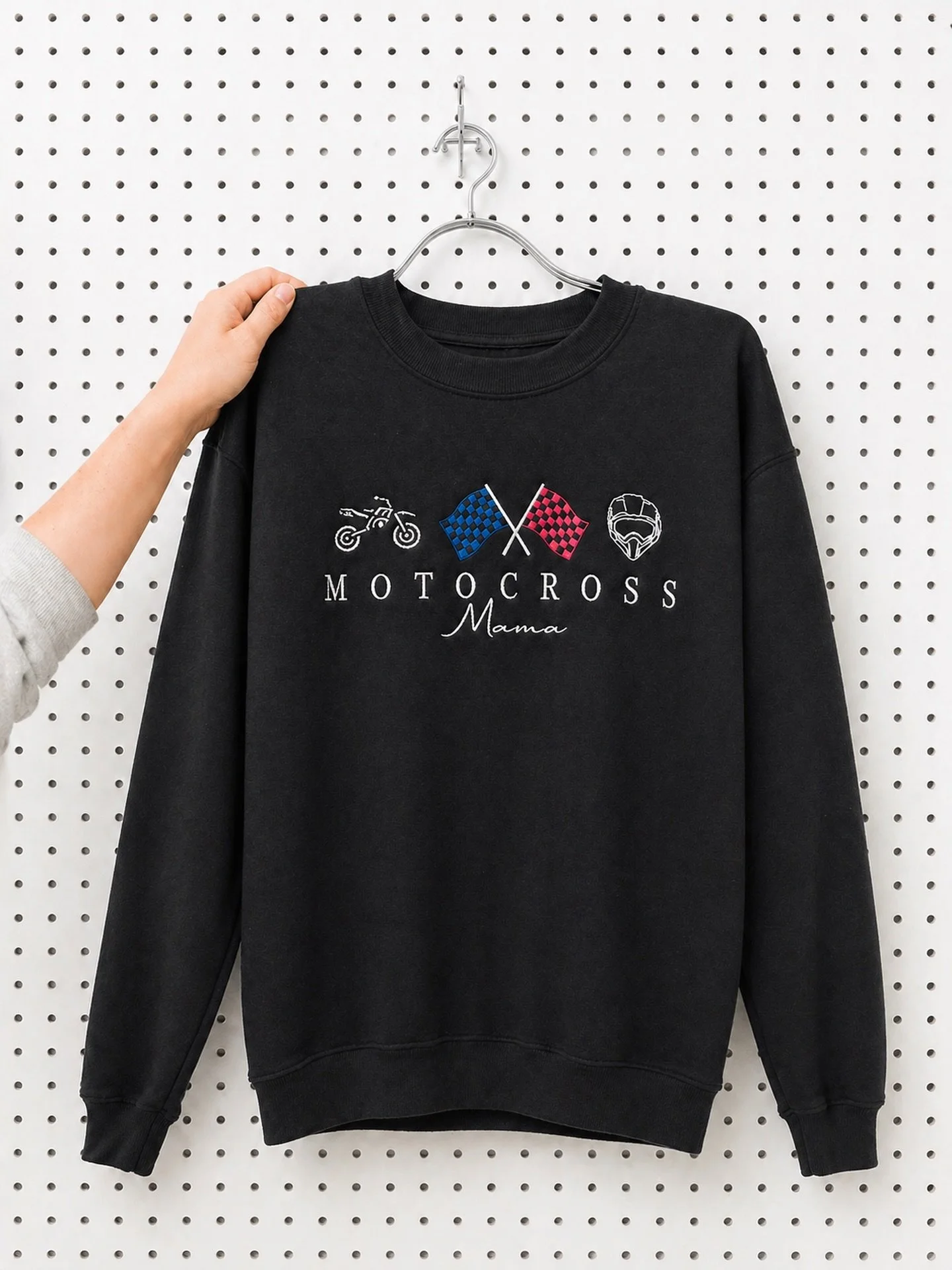 Here&rsquo;s your sign to always ask about customization! This Motocross Mama with the 💗+💙 is so cute!