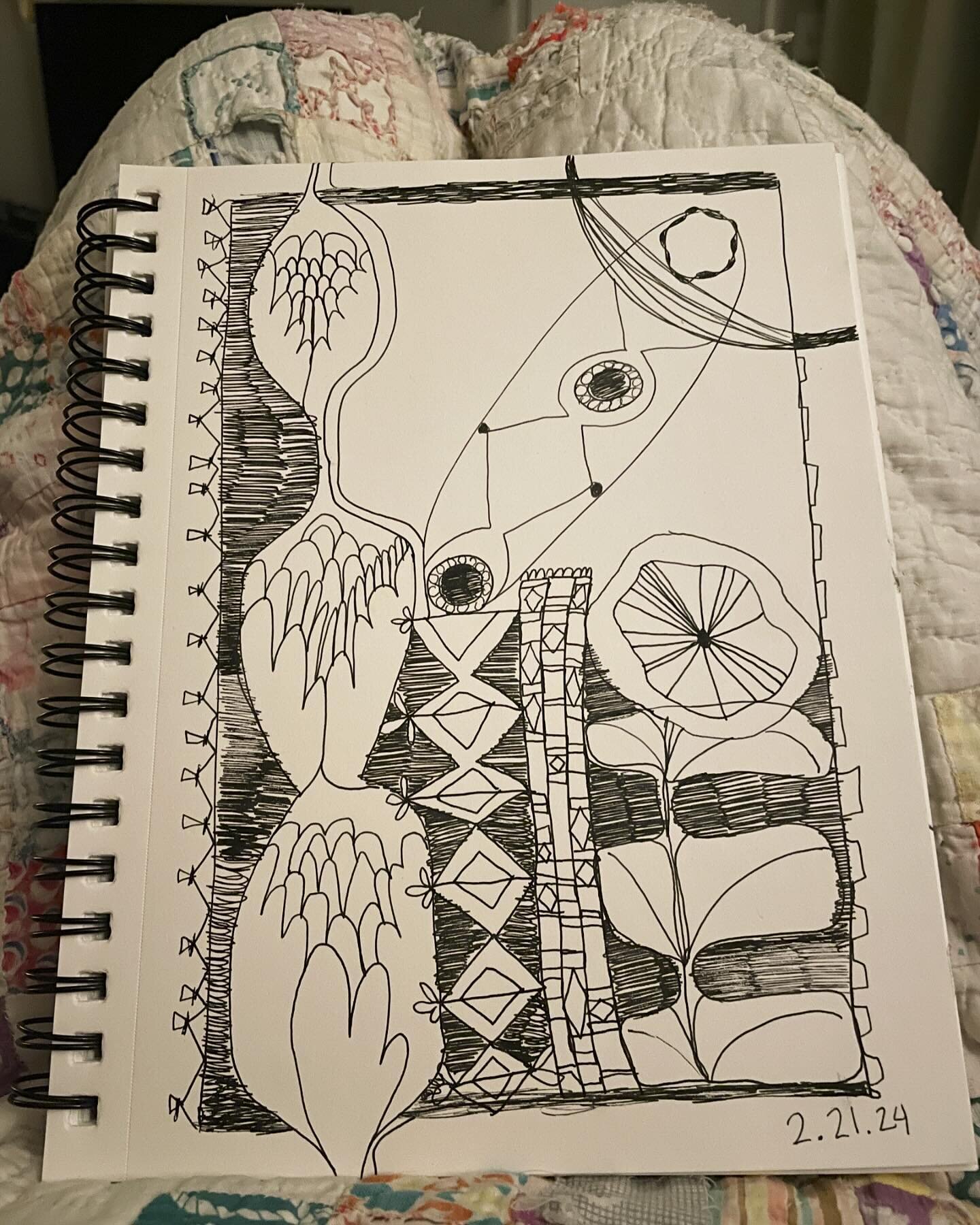 Day 5 (was yesterday) I did a drawing in bed last night while listening to an audiobook about neuroplasticity. Didn&rsquo;t feel like posting so today will be a double share!
.
.
.
.
.
.
#100dayproject #thebrainthatchangesitself #neuroplasticity #ink