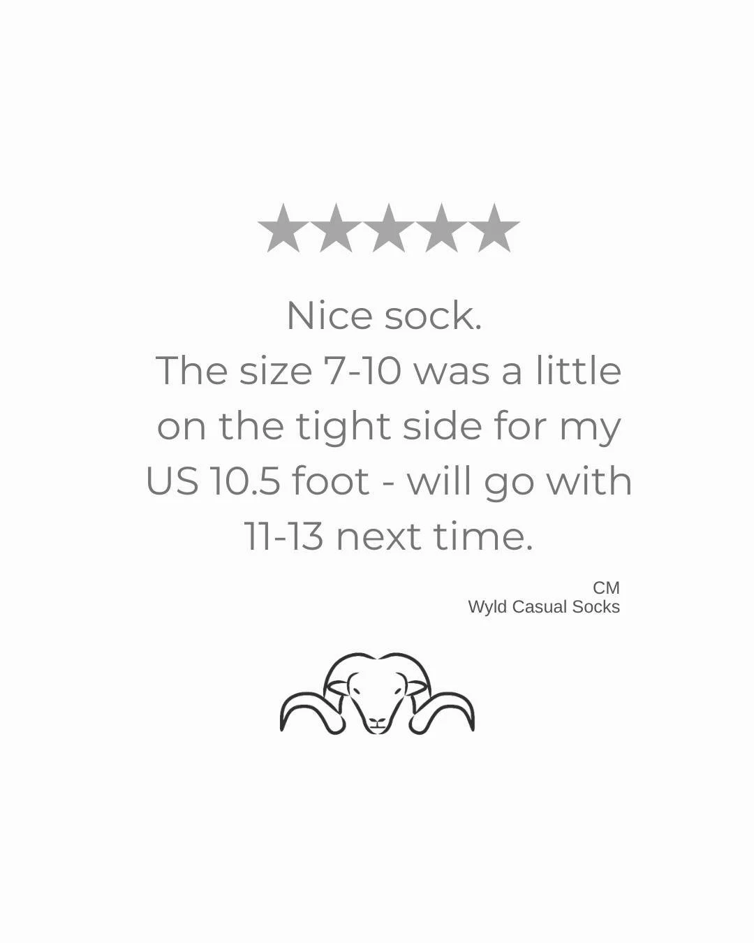 Thanks for the feedback CM! 
Great point to mention - our casual socks do have a tighter knit than our boot socks, so they&rsquo;re designed to be a more fitted style to begin with. 
They naturally soften and mould to your feet with wear. 
If you're 