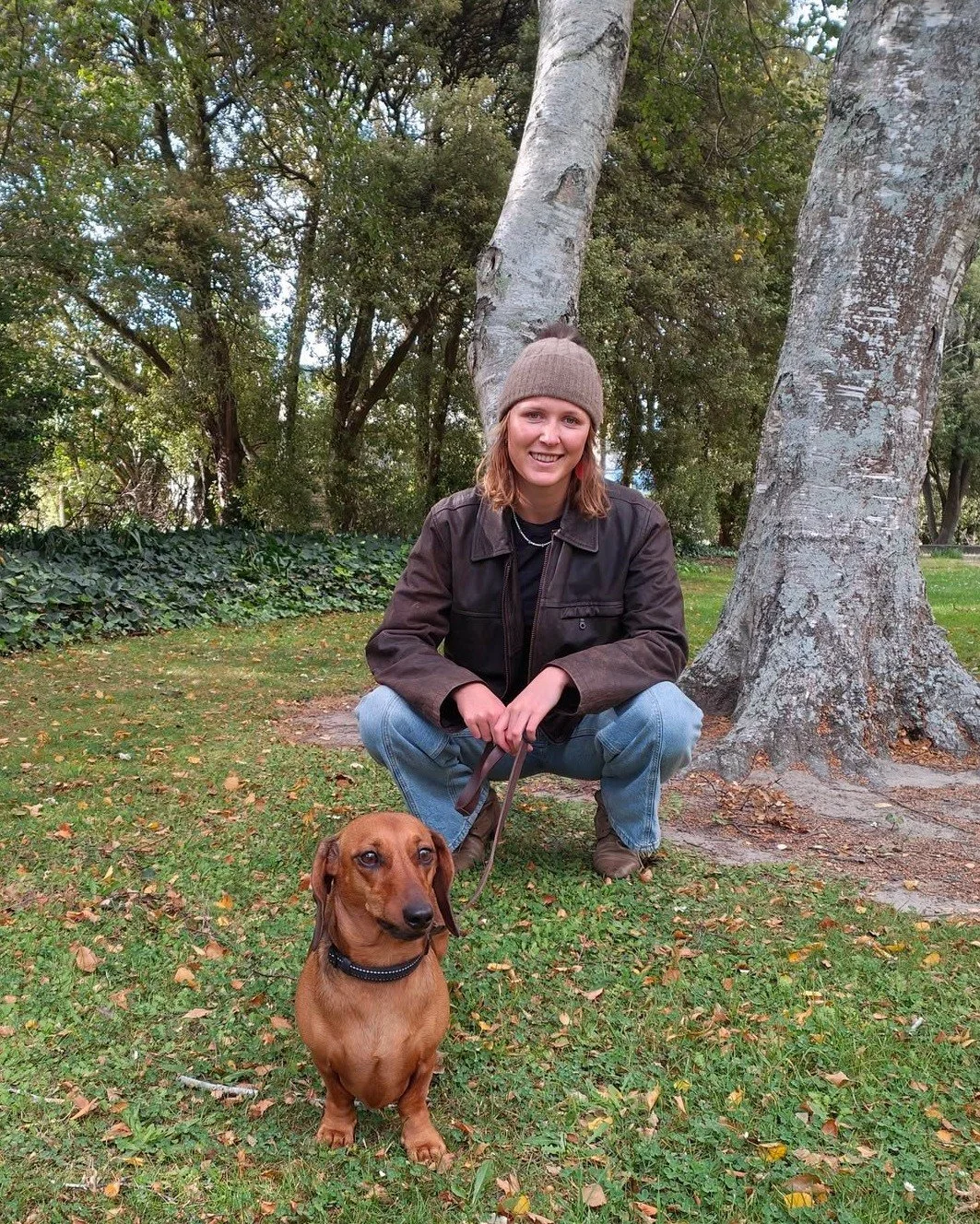 Let's be honest... Frankie, the dachshund, is the real model here. 🐾🤎

Steph may be wearing our Wyld Cosy Hat, but Frankie the dachshund definitely stole the spotlight on this winter stroll.

Set against the charming Tai Tapu Church, it was one of 