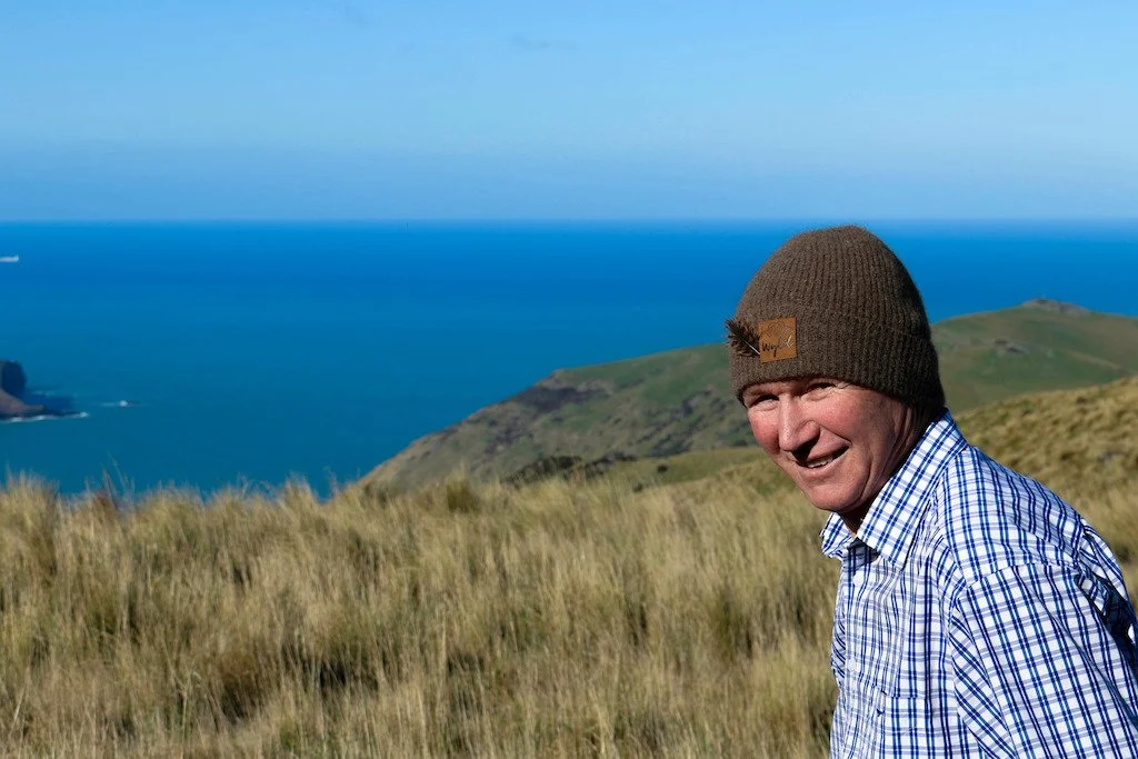 Roger Beattie wearing a Wyld natural brown New Zealand wool hats and beanies made from Pihepe Merino and Possum