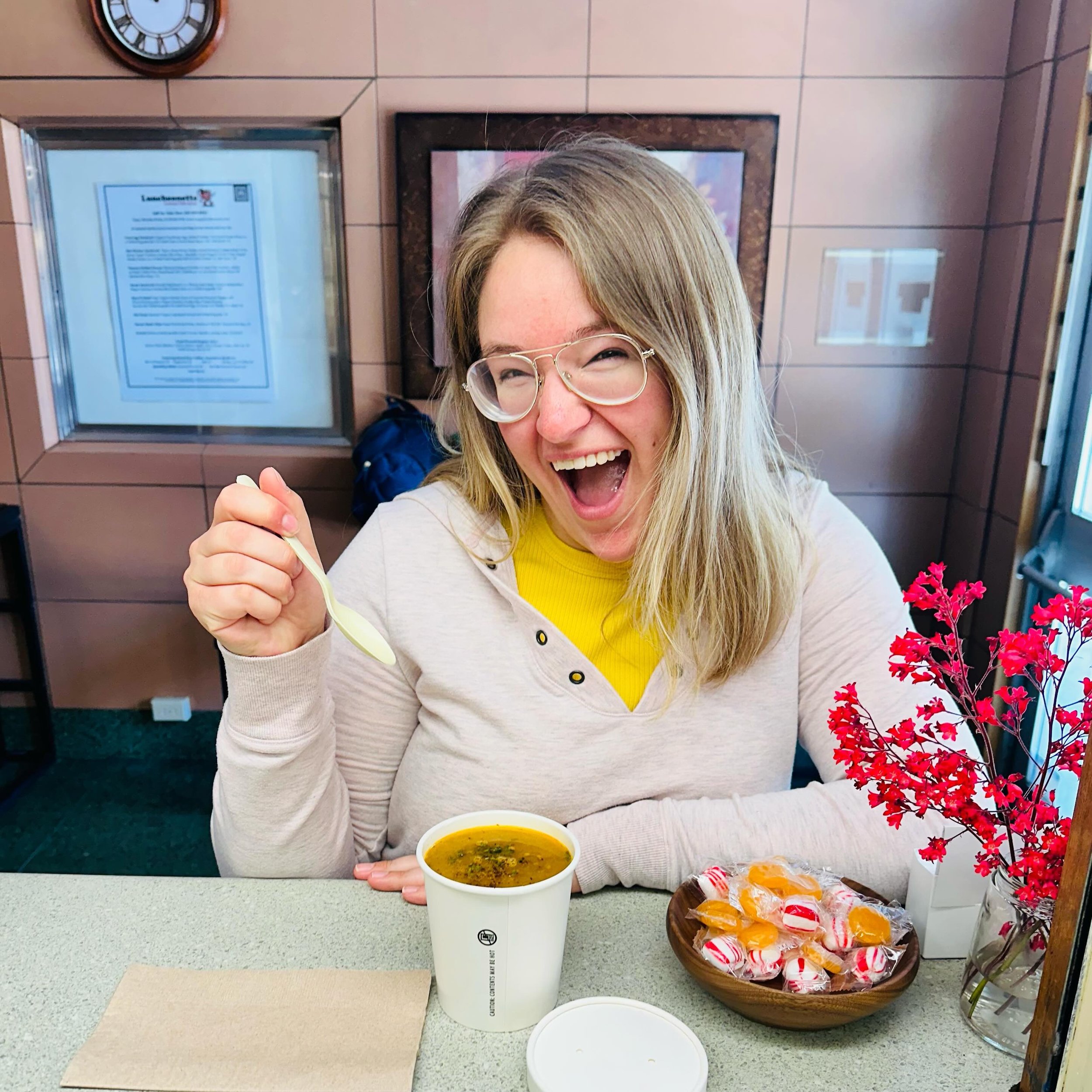 SOUPER HAPPY!! @hollyjolly_23 grabbed the last of this season&rsquo;s SOUP. 
#thatsawrap #soupisoverbutnotforever #seeyouinseptember #itwasgreatwhileitlasted #menuchangecomingsoon #happyluncheonette