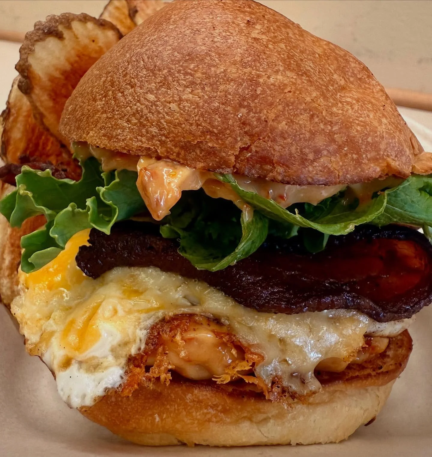 Fried Farm Egg w Cherry St Bacon! #friedeggsandwich @ittybittyacresfarm #locallove #we love feeding you. And you can taste it. #happymonday #happyeggs #happypeople #happybelly #happyluncheonette