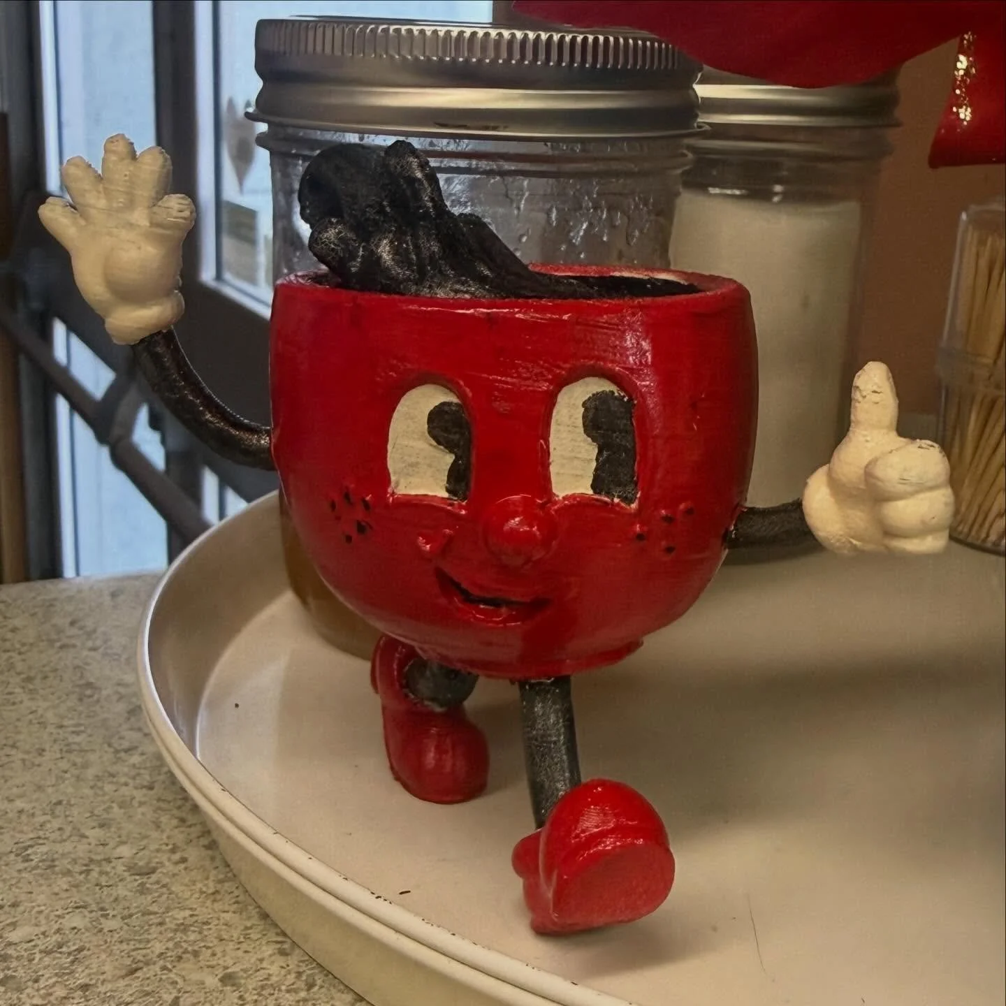 Look who&rsquo;s reppin&rsquo; our coffee tray?! We love when our customers/pals bring our business to life!! Thanks Kyle! So awesome! #3dprintedmodels #downtownmedford #medfordsmostcharmingboutiqueeatery #happylogo #happyluncheonette