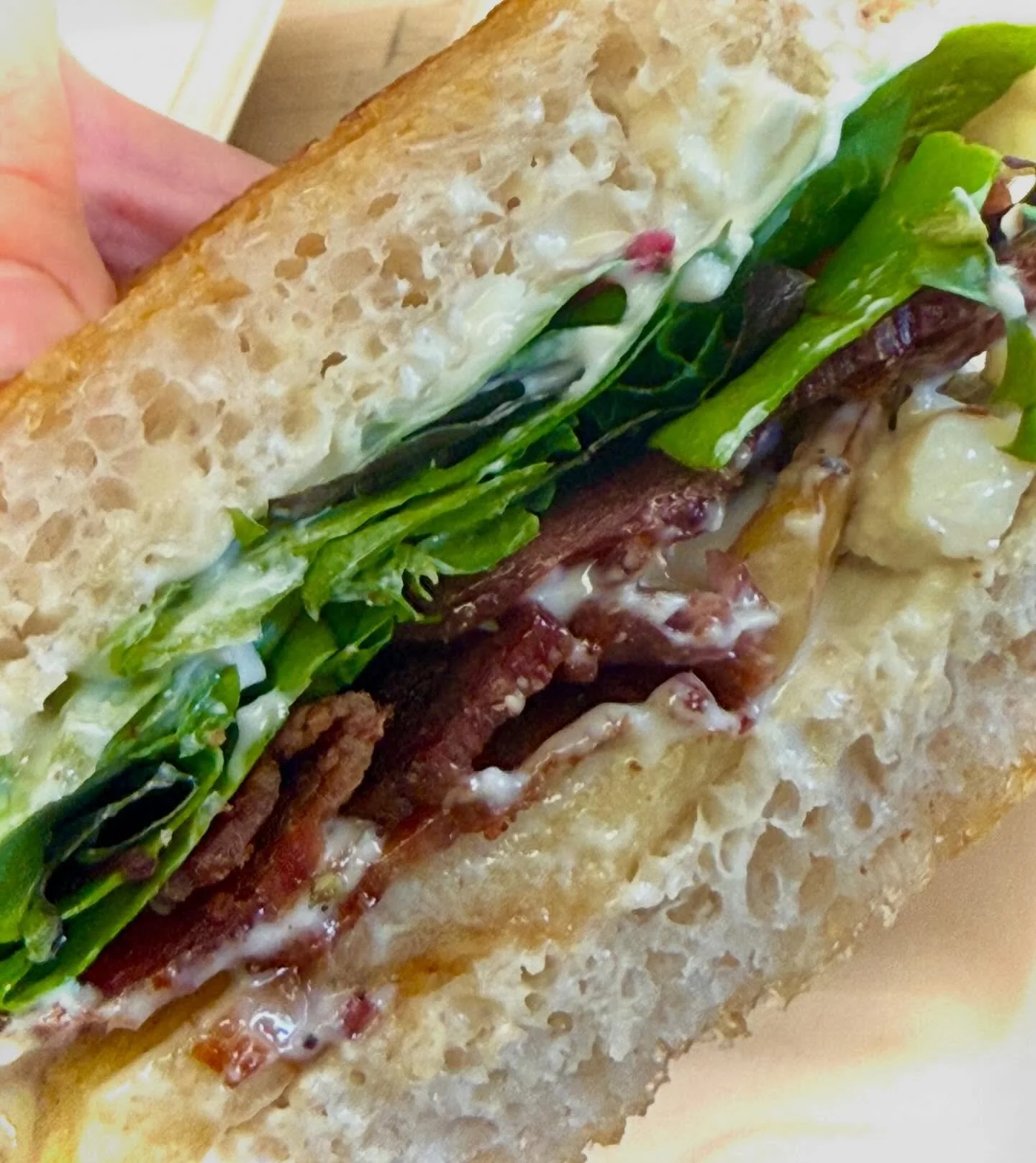 Our Bacon Blues Sandwich with Grilled Organic Apple. #locallysourced #organic #def*ckinglicious #havewesaidit #nowcomeandgetit Downtown Medford OR