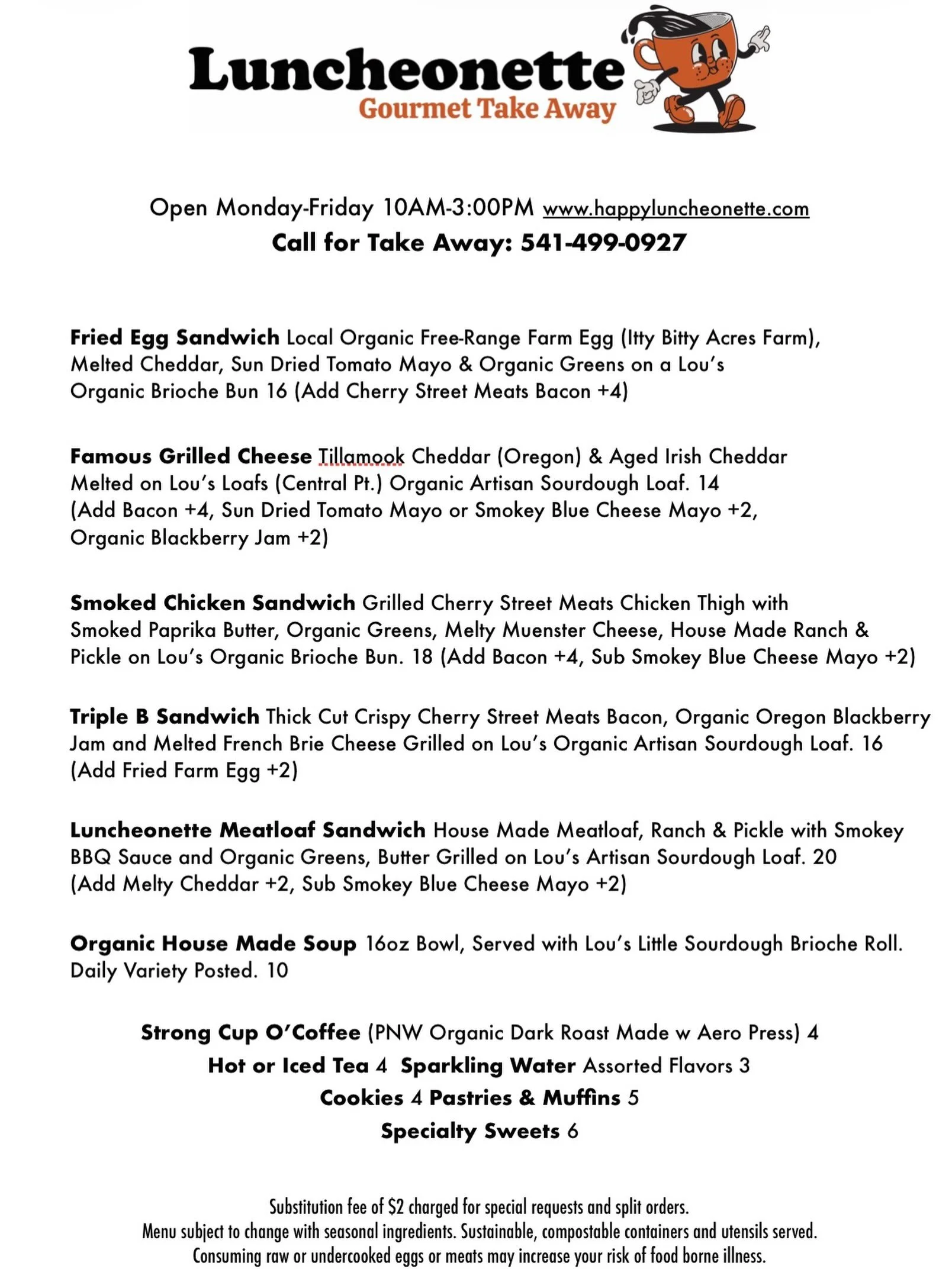 Let&rsquo;s enjoy this season, shall we? 
#fallmenu #meatloafsandwich #hotsoup #localorganicdelicious #happyluncheonette