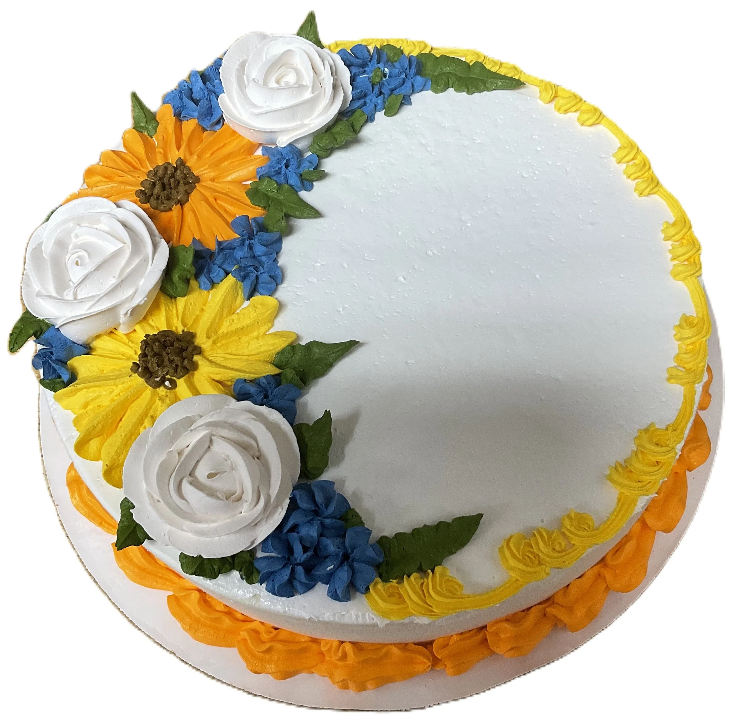 White Rose, Orange, Yellow Sunflower