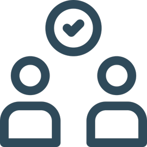 Icon of two people with a checkmark