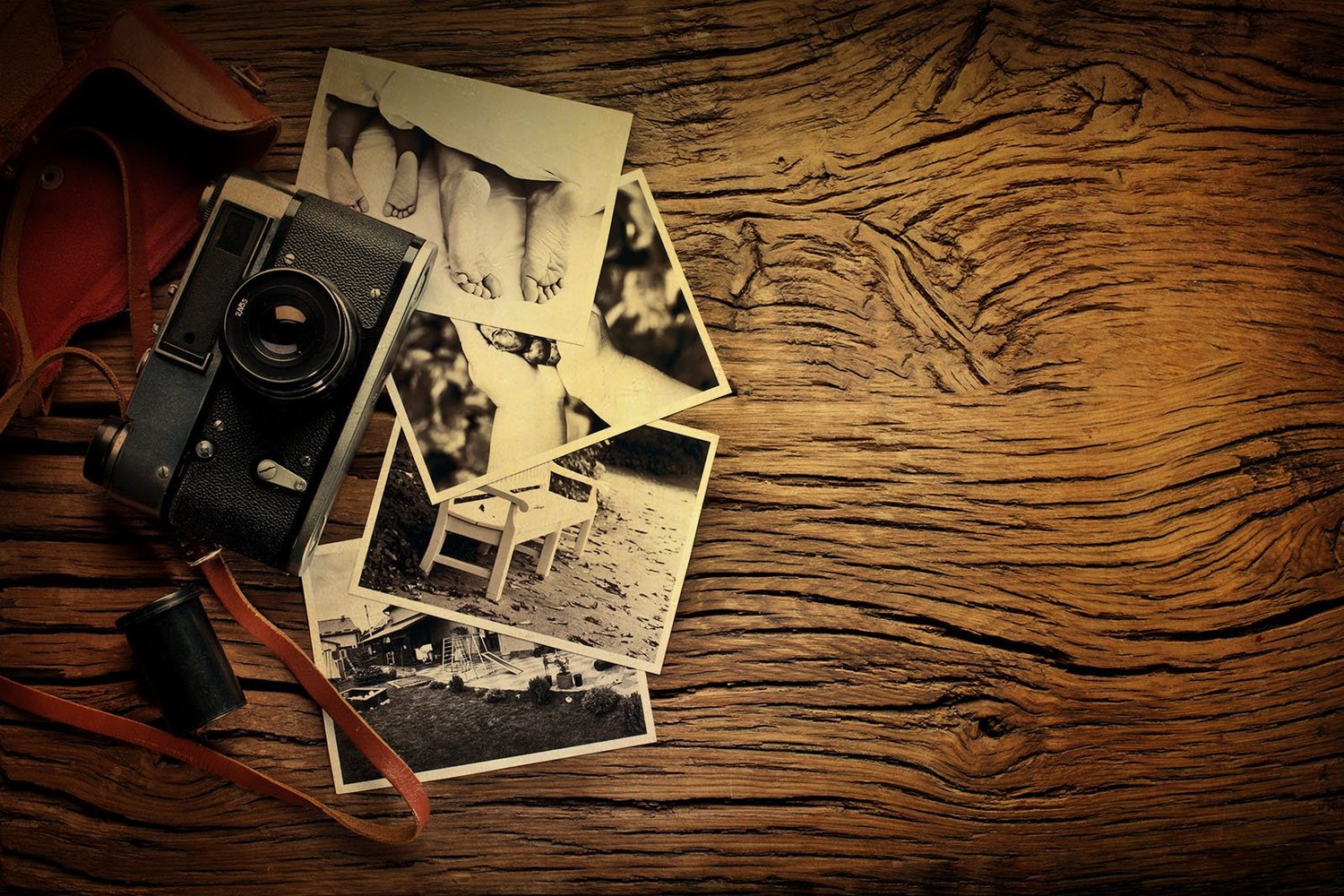 Photographic prints on display
