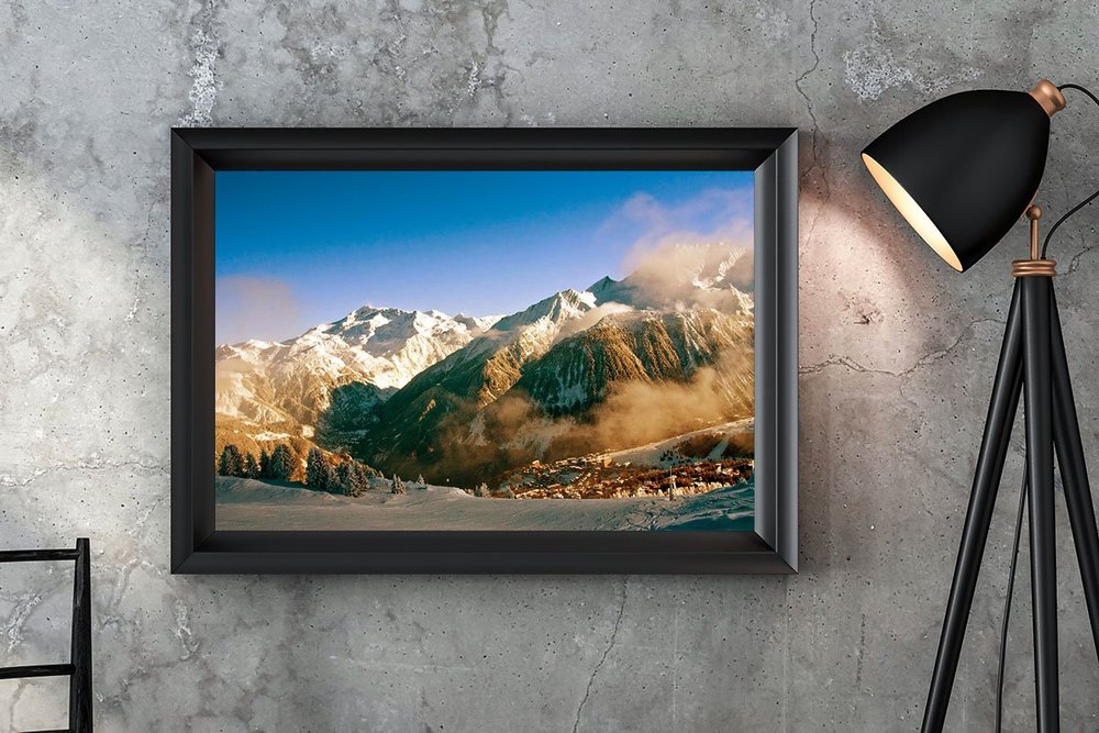 Metal print on a wall