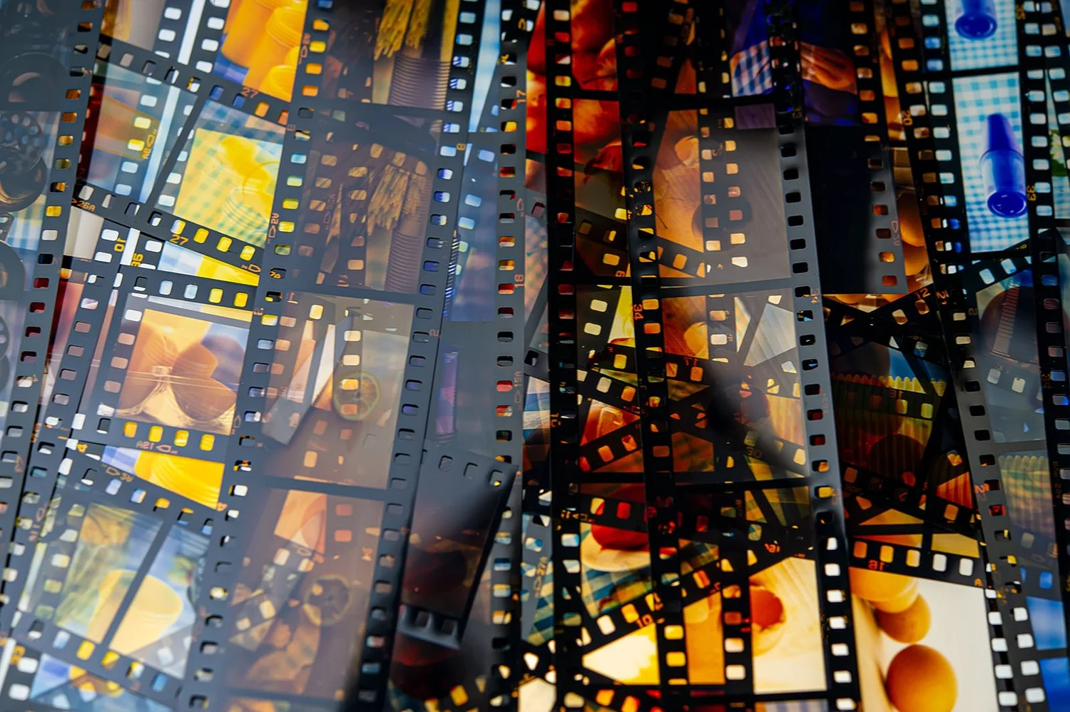 Negatives and slides being prepared for scanning