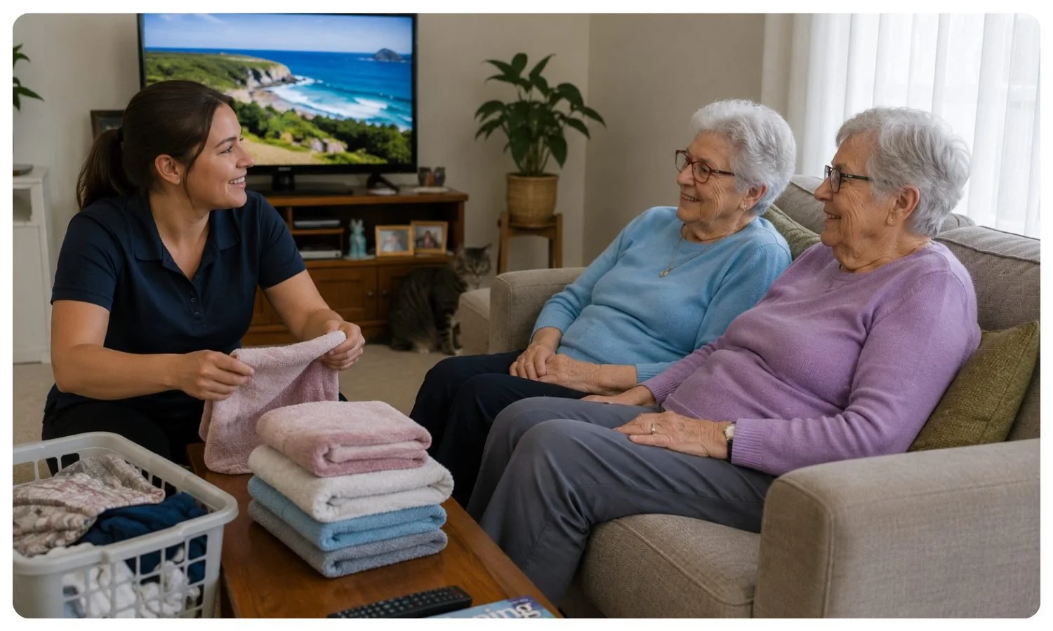 elderly lesbian couple receiving support at home services in Sydney, home care services for lgbt couples, support for old lesbians