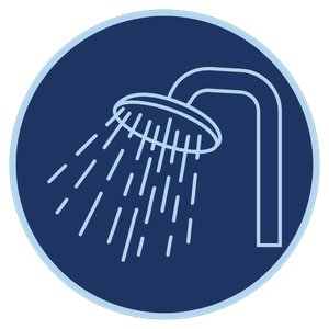 graphic of shower to represent personal care, showering for elderly