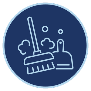 graphic to represent domestic help service, general house cleaning icon