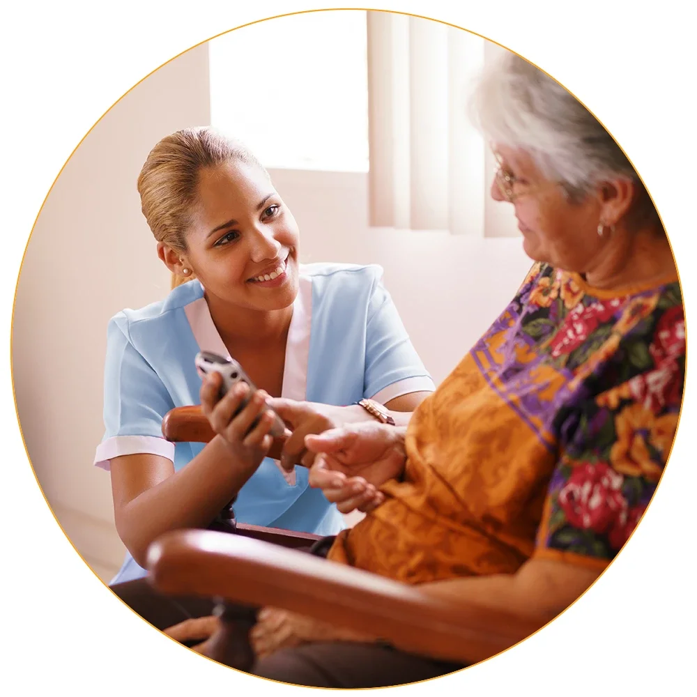 friendly support worker checking on elderly client at home, best home care providers in the Mid North Coast NSW, finding the right support at home NSW