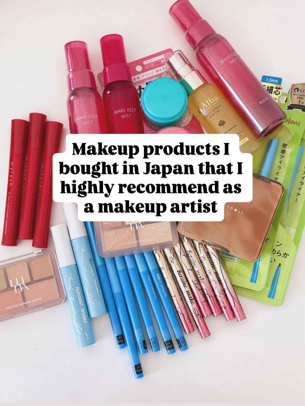 These are all the makeup products I stocked up on (and put in my kit) in Japan because I loved them! 
As a fellow Asian myself, I struggle with finding the perfect (especially eye) makeup that doesn&rsquo;t smudge and lasts all day. So after tons of 