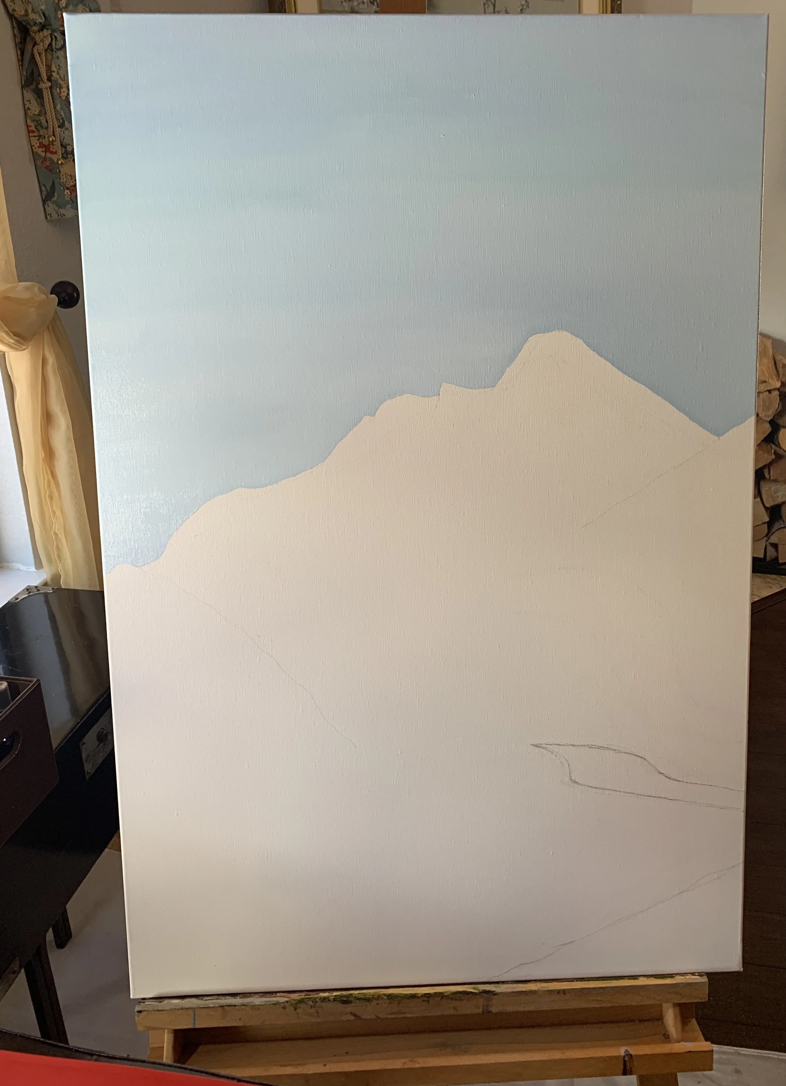 Creating the outline and skyline.