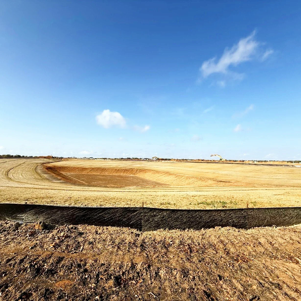 A wider look at the detention basin work underway on site.

#canopyengineering #landdevelopment #residentiallanddevelopment #civilengineering #infrastructure