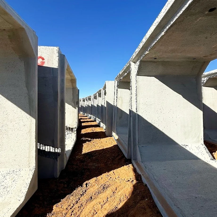 Behind the scenes of the drainage system &mdash; big concrete pieces, all ready for their place on site.

#canopyengineering #canopyconstruction #landdevelopment #civilengineering #infrastructure