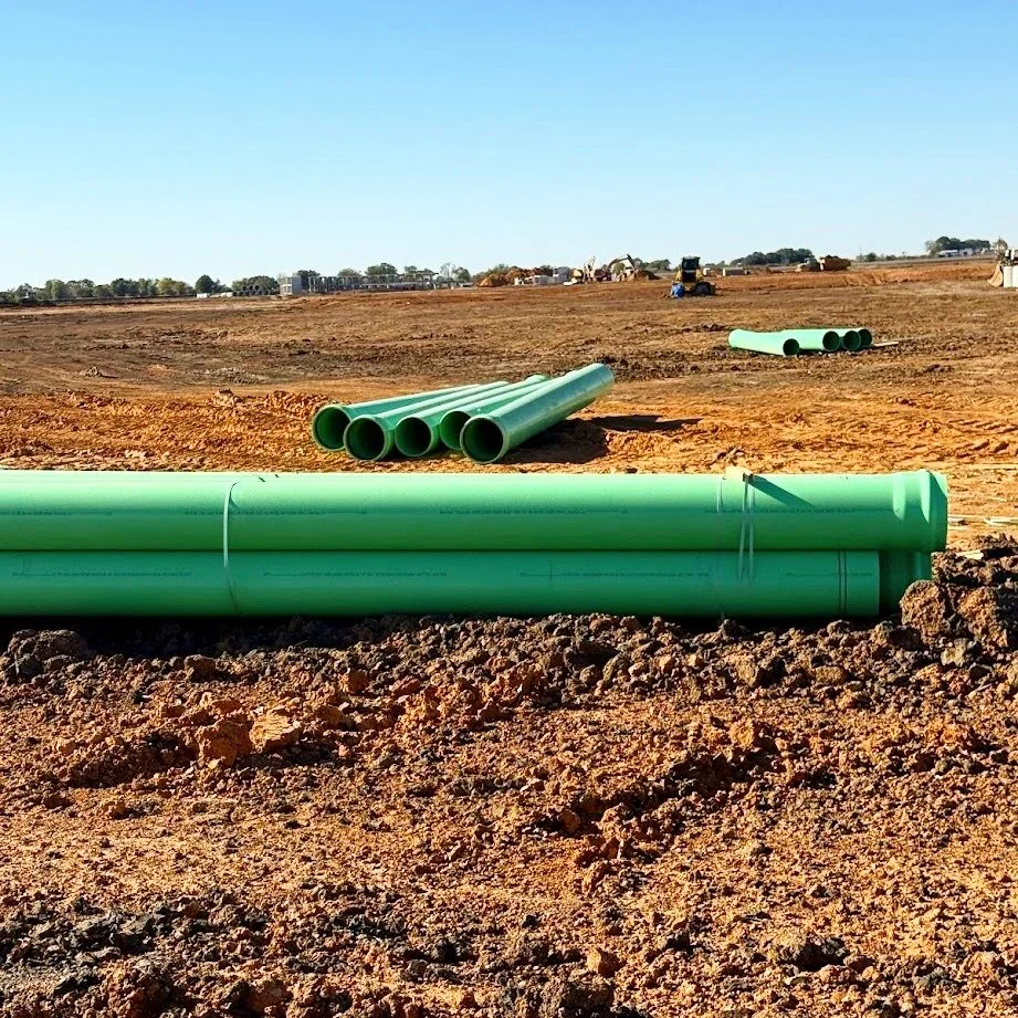 Green pipe on deck and ready to go.

#canopyengineering #canopyconstruction #landdevelopment #civilengineering #infrastructure